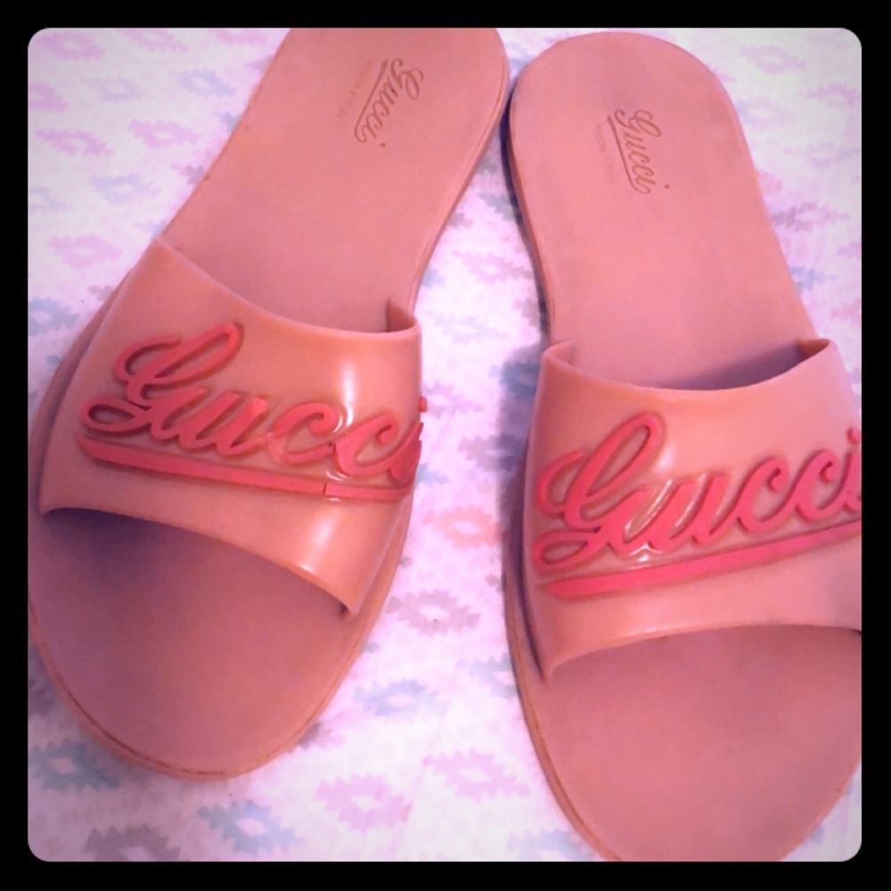 Pink Gucci Flip Flops